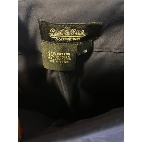 Peck and Peck Blue Flat Front Side Zip Ankle Length Dress Pants Sz 10 - Picture 5 of 6